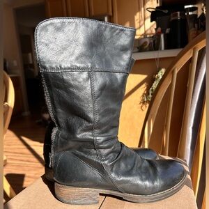 Steve Madden Black Leather Boots Size 7